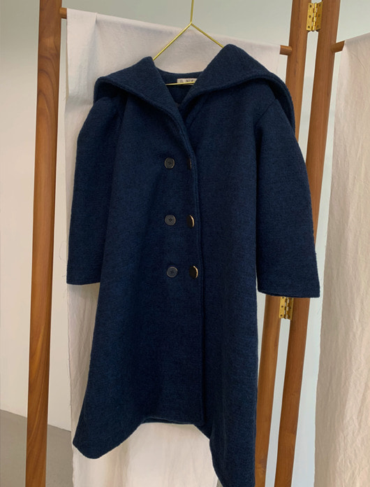 Double Breasted Long Coat, Winter Navy -30%