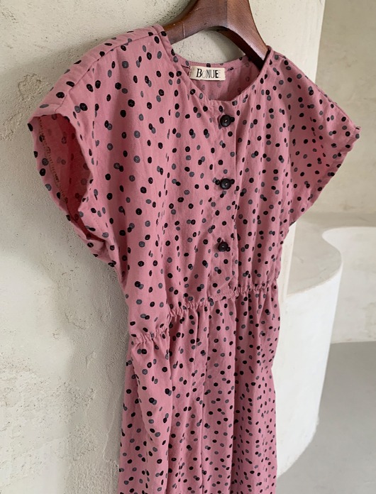 DOT ALL OVER OVERALL, DUSTY PINK